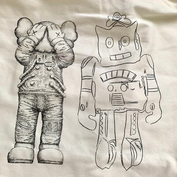 Uniqlo KAWS + Andy Warhol 2-Way Tote Bag in Off White - Picture 6 of 11